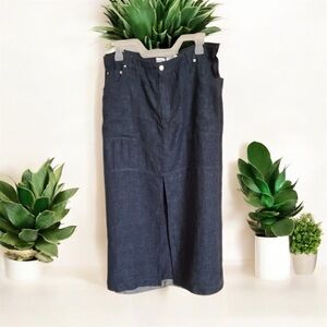 Nicole Miller 100% Linen Maxi Skirt Size L